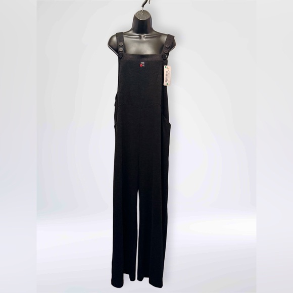 NWT Yesno Women’s Stretchy Wide Leg Pants Jumper Black Size XL - Picture 1 of 9